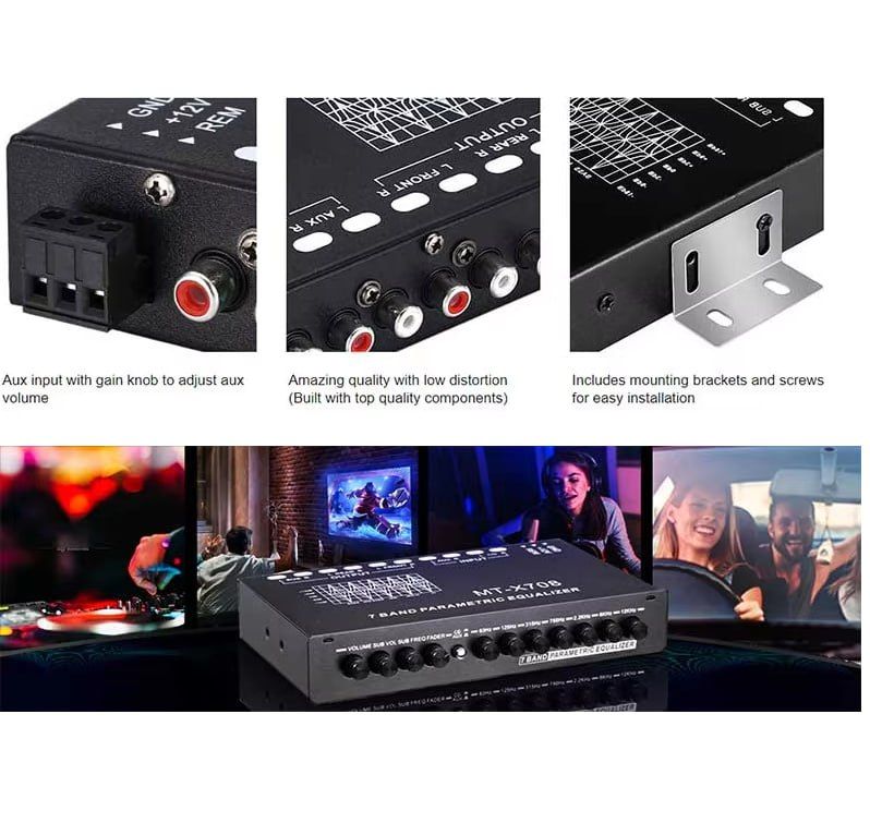 Professional 7 Band Car Audio Tuning Amplifier Parametric Equalizer