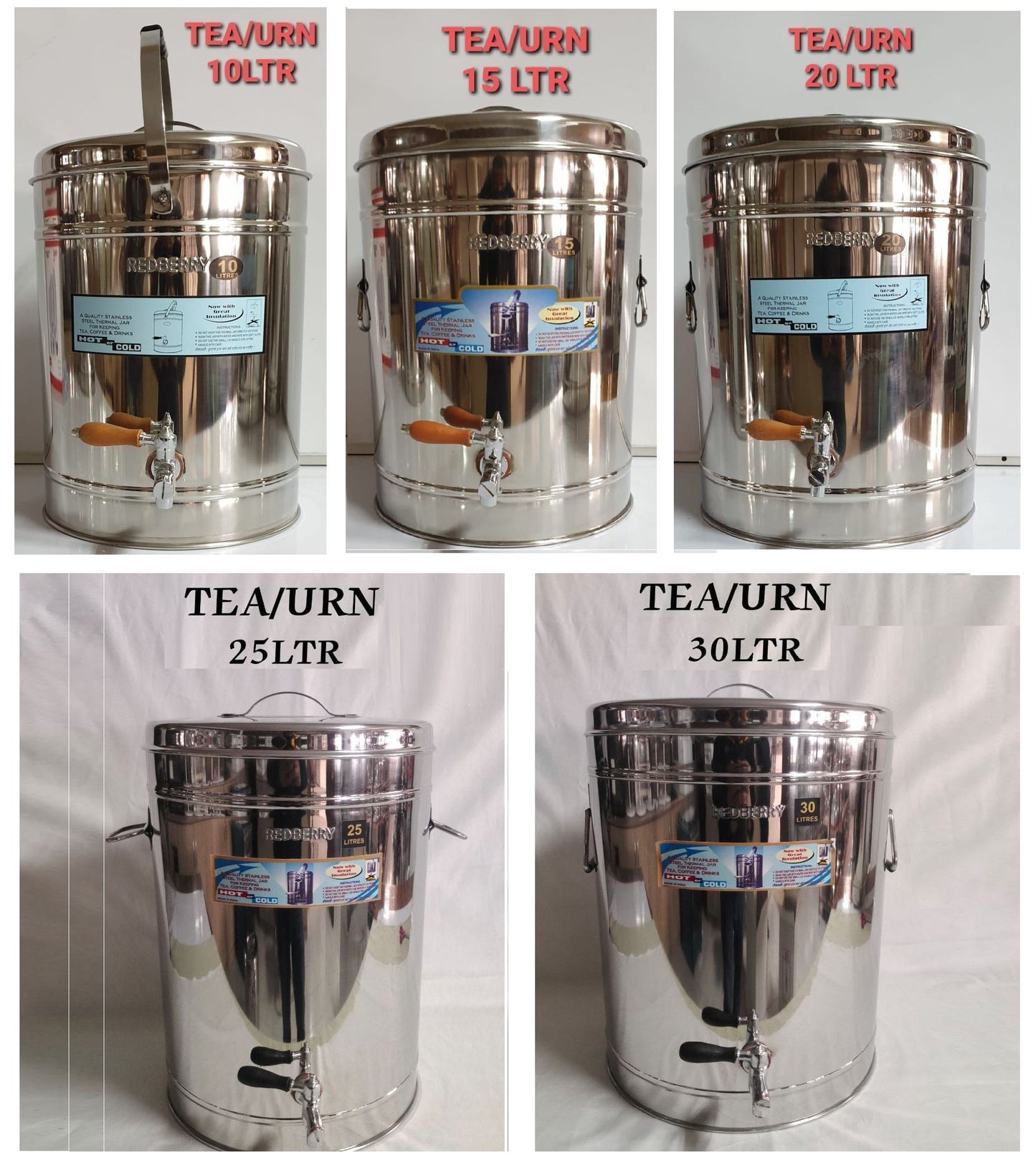 Redberry Premium Stainless Steel Insulated Multifunctional Tea Urn for Tea, Coffee & Hot Water