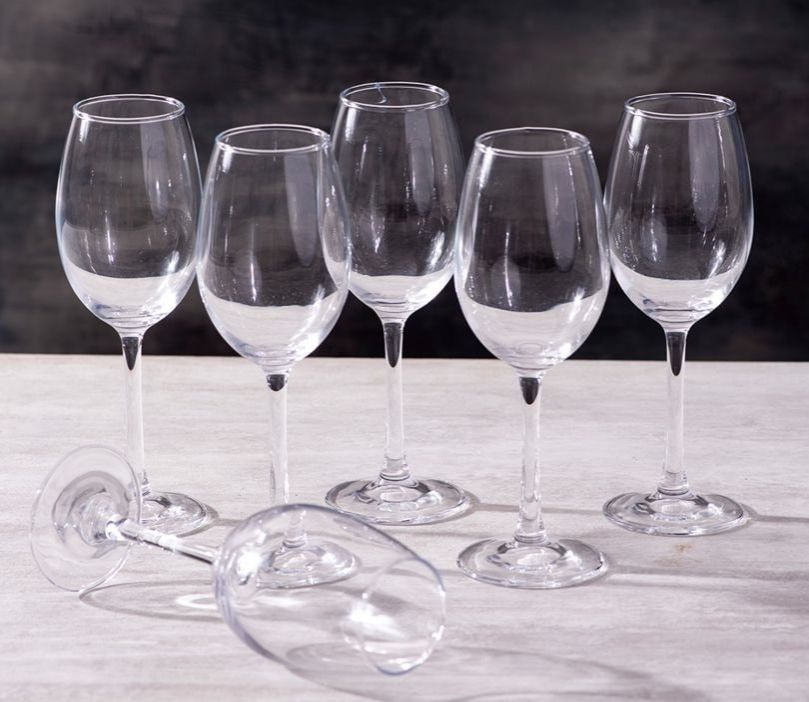 Wine Glasses Set of 6 - Crystal Glass with Stem for Drinking Red / White / Cabernet Wine