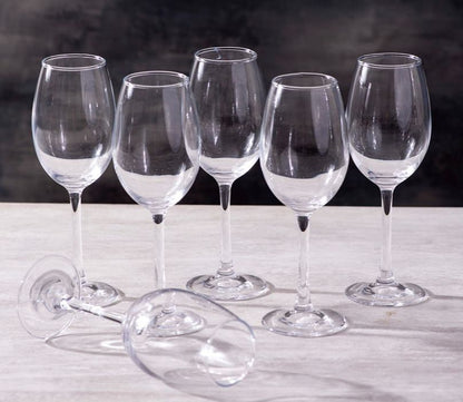 Wine Glasses Set of 6 - Crystal Glass with Stem for Drinking Red / White / Cabernet Wine