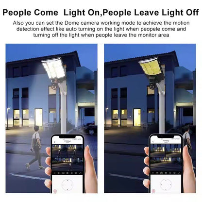 V380pro 2-in-1 4K Street Solar Powered Camera, CCTV with Motion Detection and Dual Lens 4G Network