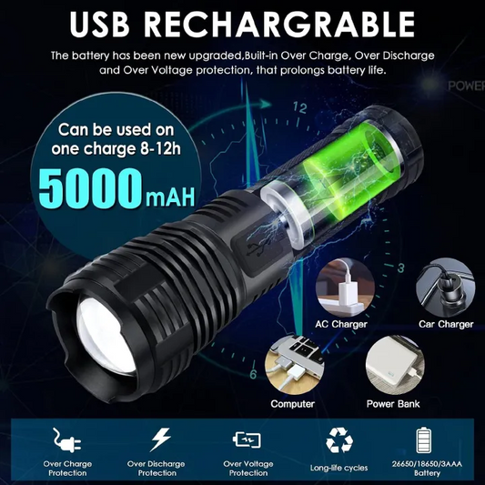 Rechargeable High Lumens LED Super Bright Waterproof Spotlight Floodlight