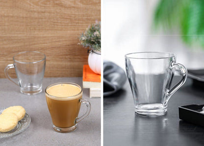 Luminarc Mahak Coffee Mug & Tea Cup Set – 6 Pc (255ml Each) with Handle for Hot & Cold Drinks