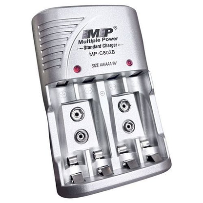Multiple Power Rechargeable Battery Charger - Plus AA/AAA/9V Free Battery