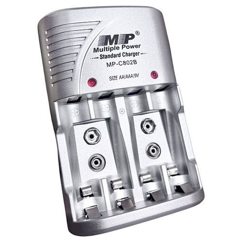 Multiple Power Rechargeable Battery Charger - Plus AA/AAA/9V Free Battery