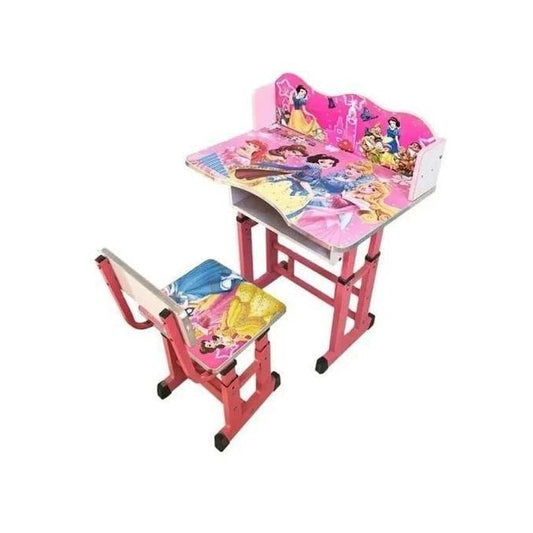 Height Adjustable Wooden Study Table and Chair for Kids Color Theme