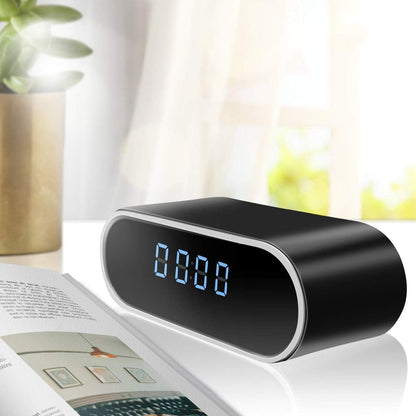 Hidden Spy HD 1080P WiFi Camera Alarm Clock with Night Vision and Motion Detective, Monitor Video Recorder Nanny Cam for Home Office Security No Audio