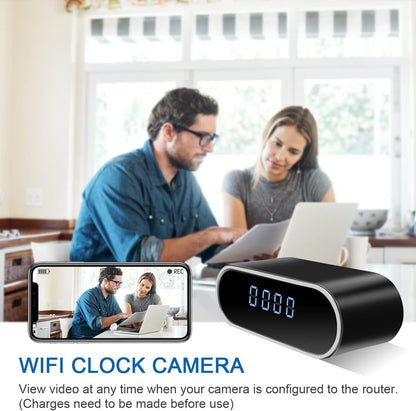 Hidden Spy HD 1080P WiFi Camera Alarm Clock with Night Vision and Motion Detective, Monitor Video Recorder Nanny Cam for Home Office Security No Audio