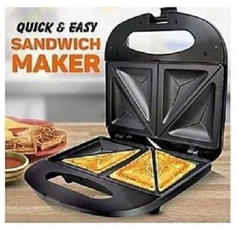 Non-Stick 2 In 1 Sandwich Maker And Toaster with Locking Lid, Cool Touch Handle