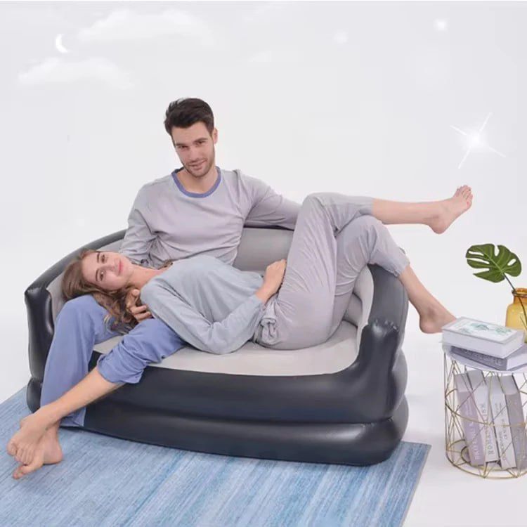 Inflatable 2 Seater Sofa Couch with Comfort Flocked Surface