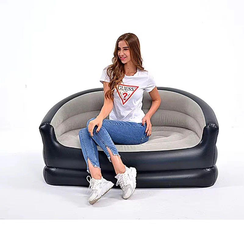 Inflatable 2 Seater Sofa Couch with Comfort Flocked Surface
