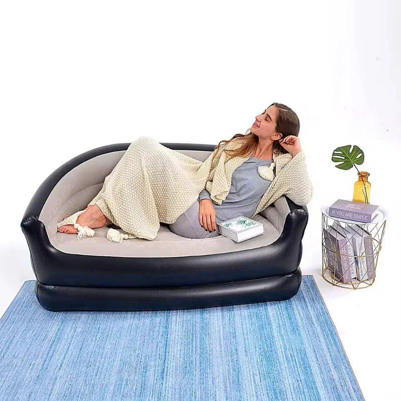 Inflatable 2 Seater Sofa Couch with Comfort Flocked Surface