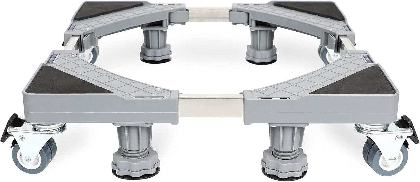 Heavy Duty Adjustable Base 8 Legs with 4 castors for washing machine, refrigerator load capacity 300 kg