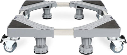Heavy Duty Adjustable Base 8 Legs with 4 castors for washing machine, refrigerator load capacity 300 kg