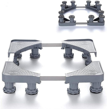 Heavy Duty Adjustable Base 8 Legs with 4 castors for washing machine, refrigerator load capacity 300 kg