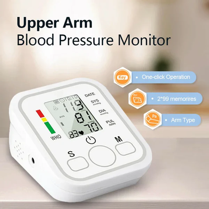 Upper Arm Blood Pressure Monitor Machine for Home Use