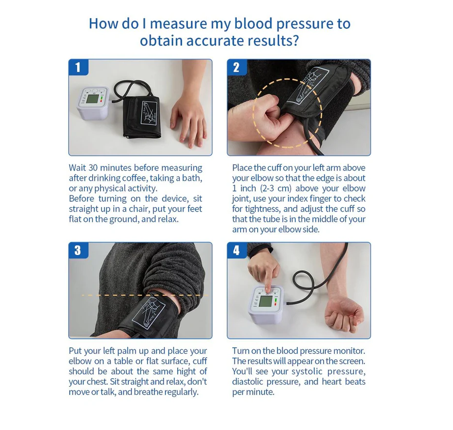 Upper Arm Blood Pressure Monitor Machine for Home Use