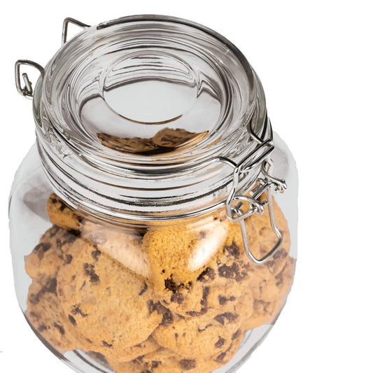 Stylish Quality Bon Appetit Glass Storage Jar with Closing Clip Classy