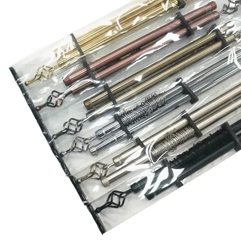 Extendable Window & Door Curtain Rods Double + Holders & Screws