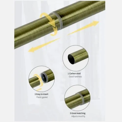 Extendable Window & Door Curtain Rods Double + FREE Holders And Screws