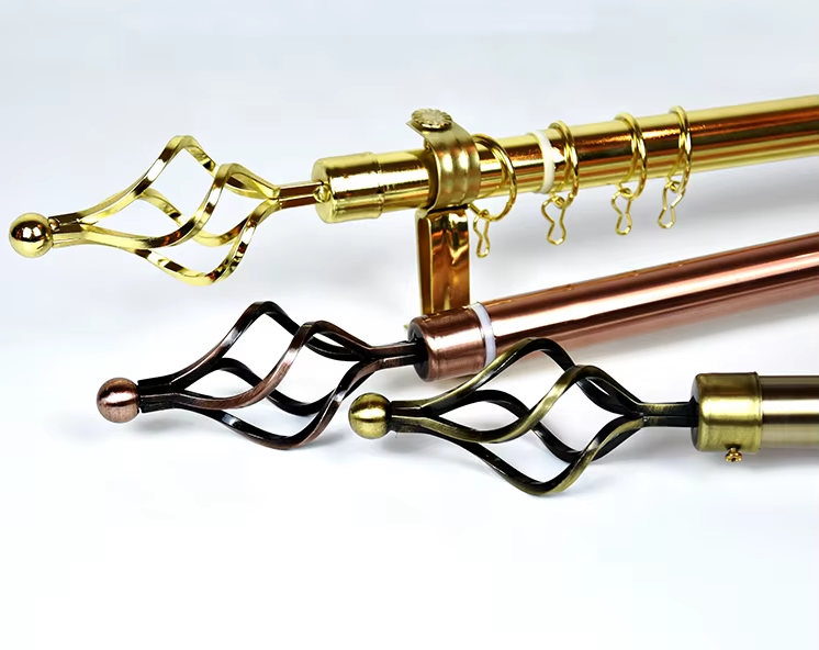 Extendable Window & Door Curtain Rods Double + Holders & Screws