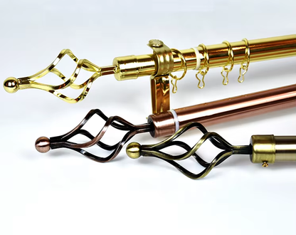 Extendable Window & Door Curtain Rods Double + Holders & Screws