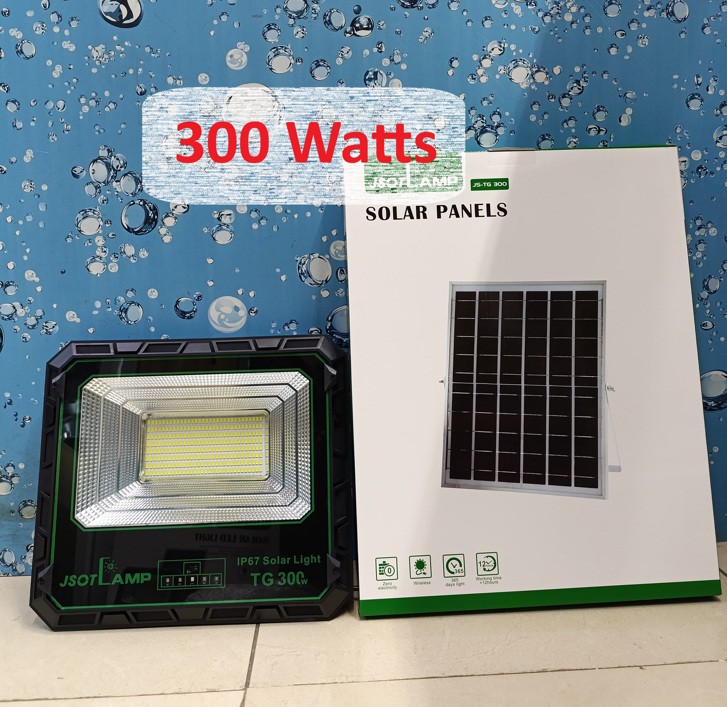 Solar Light 300W Solar Flood Light TG Series IP67 Waterproof, Remote Control, Dusk-to-Dawn, Off-Grid Outdoor Security