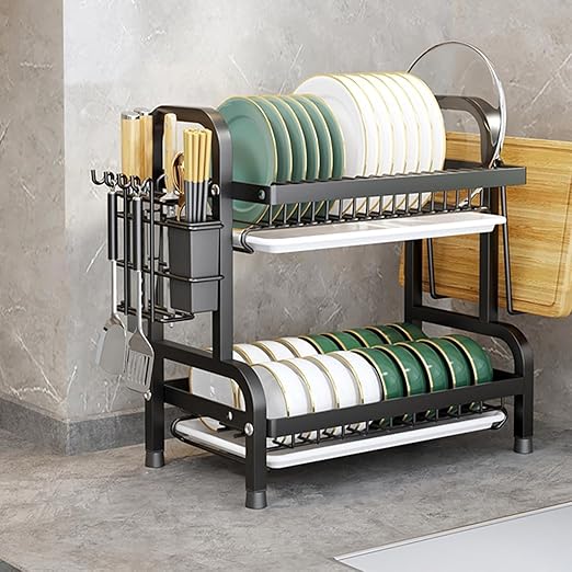 Metal Dish Drainer and Organizer Dish Rack with Stylish and Rustproof Design – The Perfect Solution for Modern Kitchen