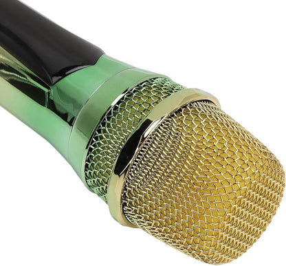 UHF 2PC Set Wireless Dual Handheld Dynamic Microphone with Rechargeable Receiver for Wedding Party Speech Church or Karaoke