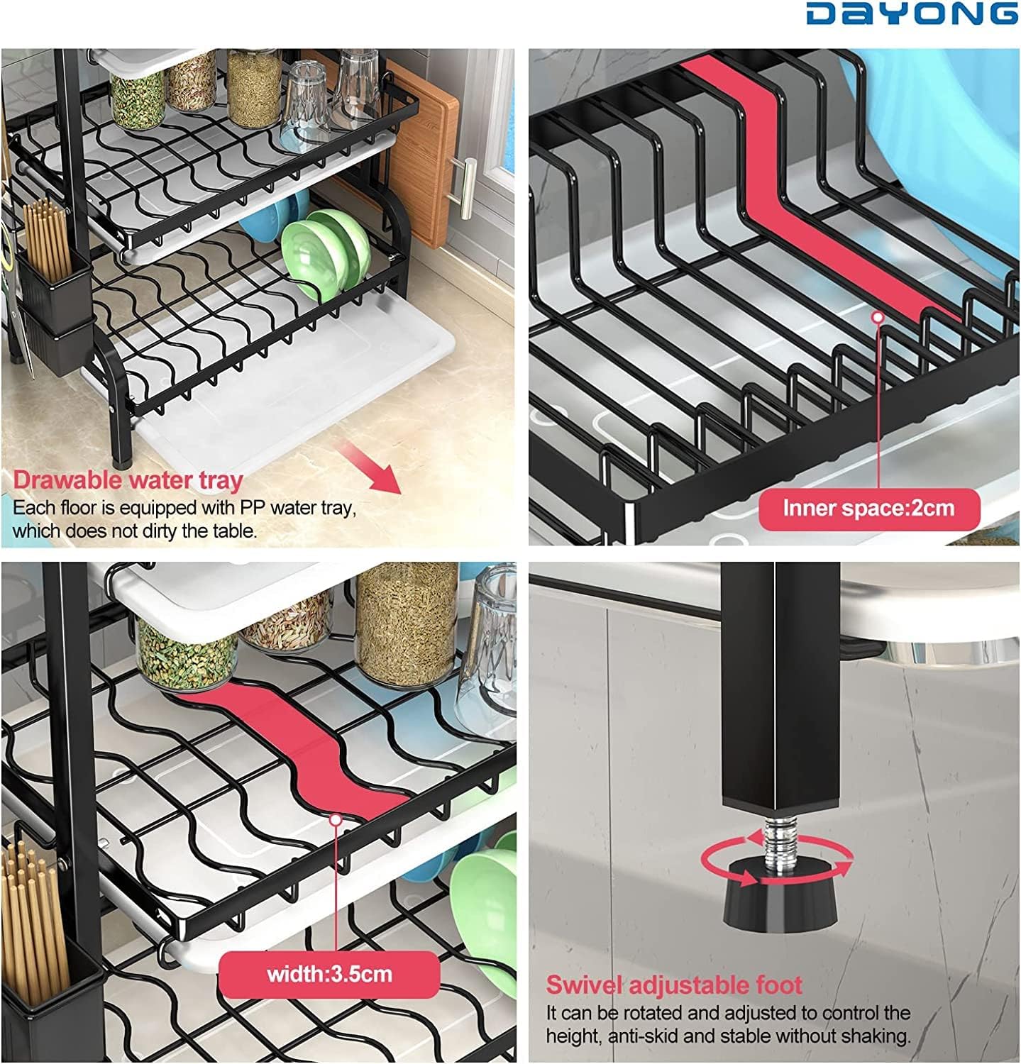 Metal Dish Drainer and Organizer Dish Rack with Stylish and Rustproof Design – The Perfect Solution for Modern Kitchen