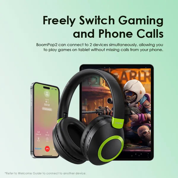 oraimo BoomPop 2 ENC Over-Ear Wireless Headphones