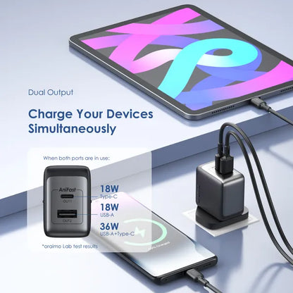oraimo PowerGaN 36 Pro 36W Wall Charger Kit with Type-C Cable