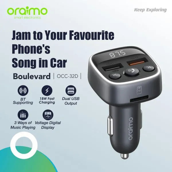 oraimo Boulevard 18W Super Fast Car Charger