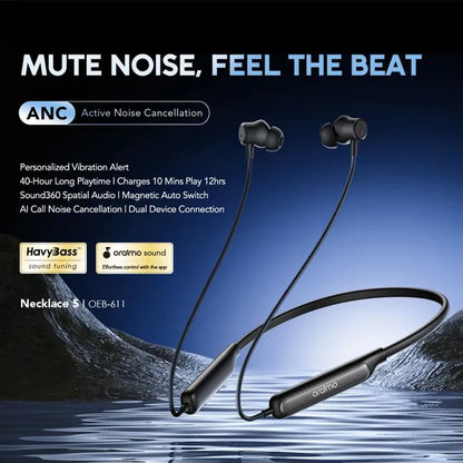 oraimo Necklace 5 30dB Noise Cancellation & Call Vibration Earphones