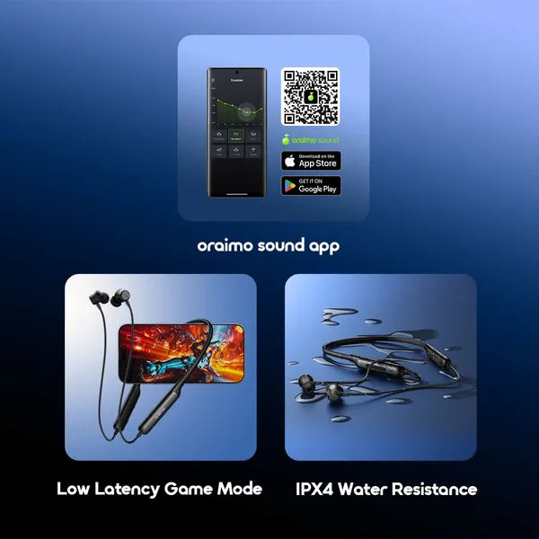 oraimo Necklace 5 30dB Noise Cancellation & Call Vibration Earphones