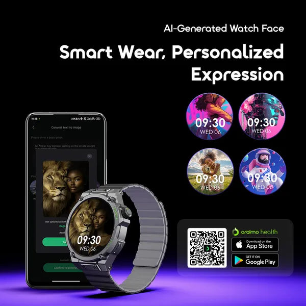 oraimo Watch Nova RV 1.39" HD Video Watch Faces IP68 Smart Watch