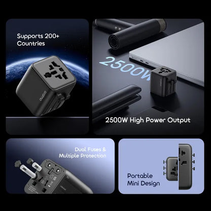 oraimo PowerOmni 2500W Multi-Plug Travel Converter Adapter Charger