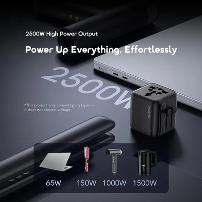 oraimo PowerOmni 2500W Multi-Plug Travel Converter Adapter Charger