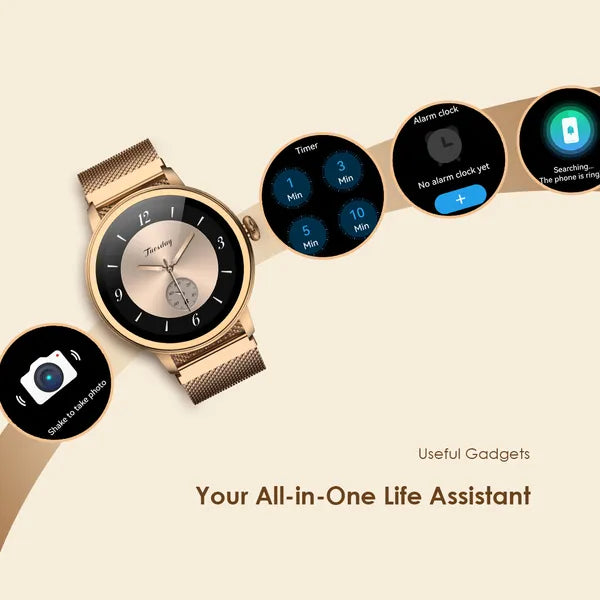 oraimo Watch Muse 1.32” AMOLED IP68 Smart Watch - Rose Gold