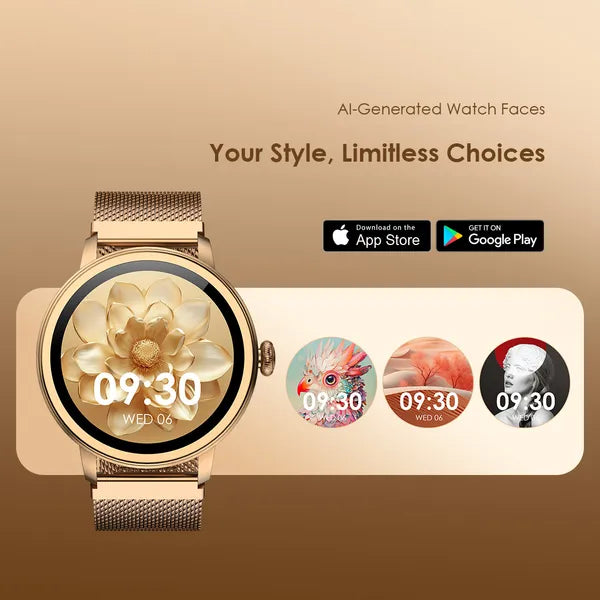 oraimo Watch Muse 1.32” AMOLED IP68 Smart Watch - Rose Gold