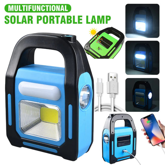 3 IN 1 Solar USB Rechargeable Brightest COB LED Camping Lantern