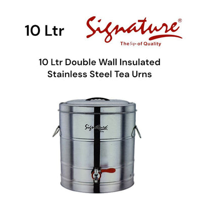 Signature Double Wall Insulated Stainless Steel Tea Urn For Home, Events, Restaurants Use