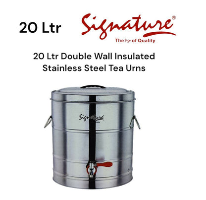Signature Double Wall Insulated Stainless Steel Tea Urn For Home, Events, Restaurants Use