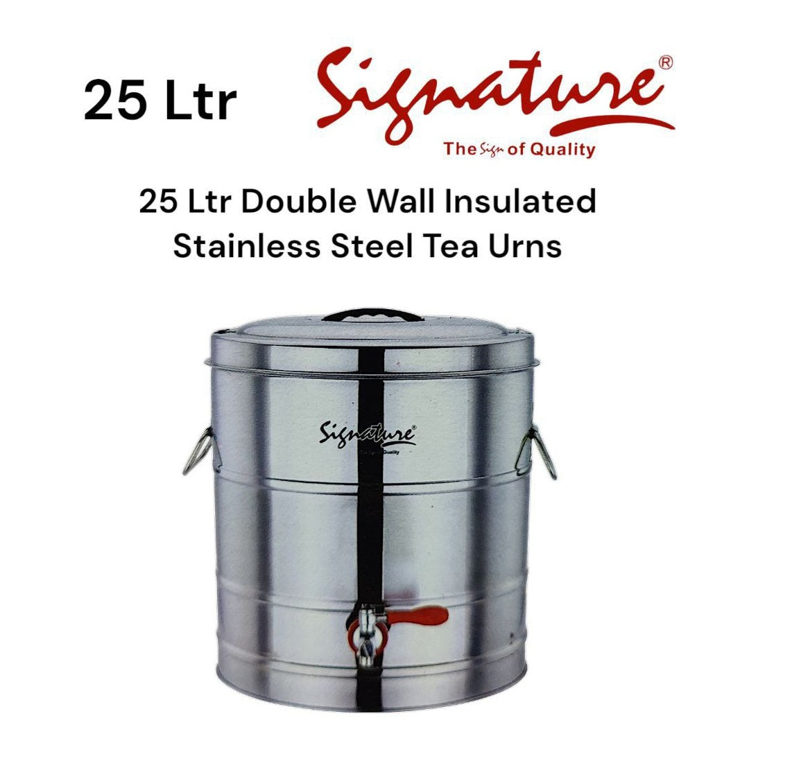 Signature Double Wall Insulated Stainless Steel Tea Urn For Home, Events, Restaurants Use