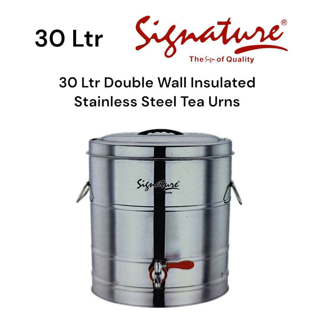 Signature Double Wall Insulated Stainless Steel Tea Urn For Home, Events, Restaurants Use