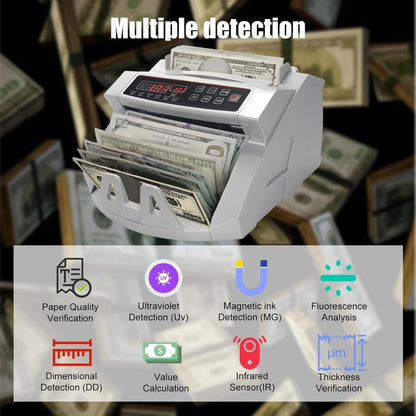 Money Counter Machine with Value Count with Counterfeit Detection Function