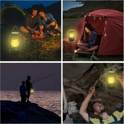 Solar Camping Lantern with Hand Crank for Camping Lights, Waterproof Portable Lamp