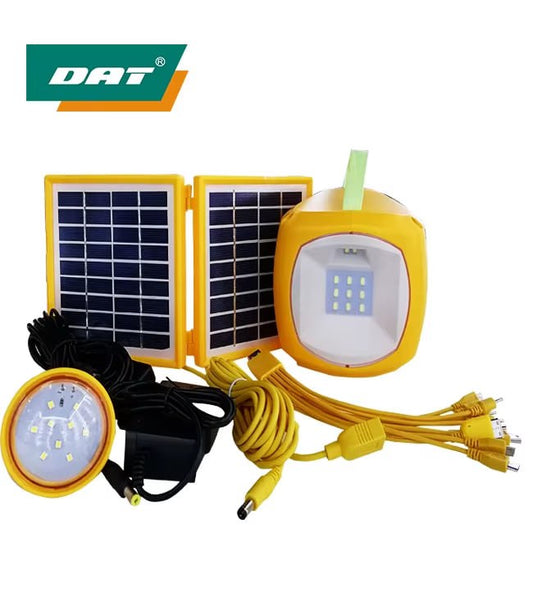 Portable Solar Lantern with DC Bulbs Solar Lighting System with 2 Panels