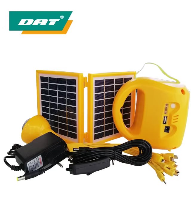 Portable Solar Lantern with DC Bulbs Solar Lighting System with 2 Panels