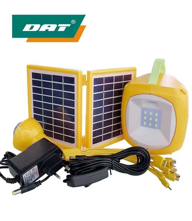 Portable Solar Lantern with DC Bulbs Solar Lighting System with 2 Panels